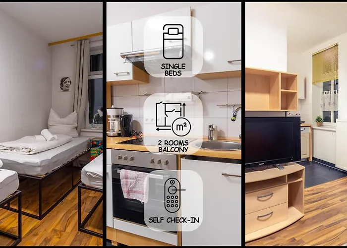 Balkon, Waschmaschine, Tv, Einzelbetten, Nahe Voelkerschlachtsdenkmal